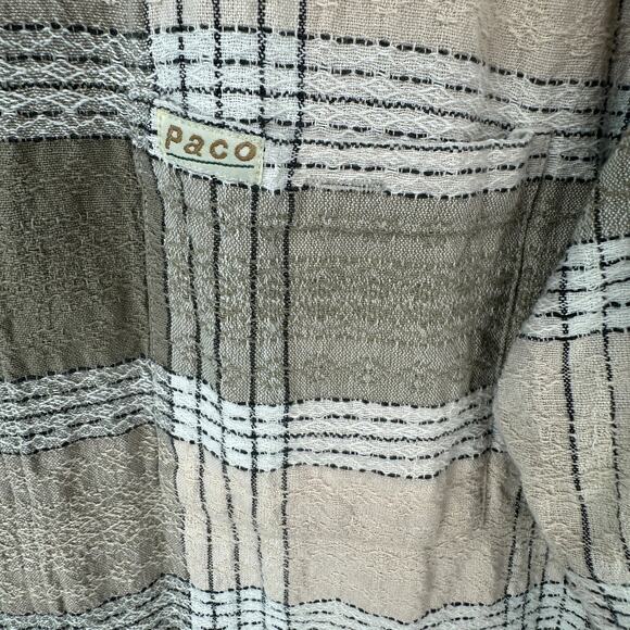 Vintage Y2K Paco Shirt Mens 2XL Tall Button Down Casual Plaid Textured 90s - Picture 4 of 7
